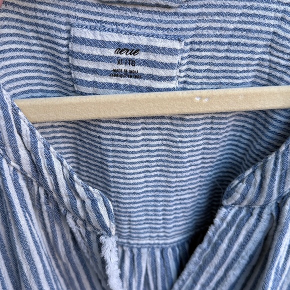 Aerie American Eagle Daybreak Coverup Shirt oversize Marbled Blue 16 18 XL - Picture 5 of 16